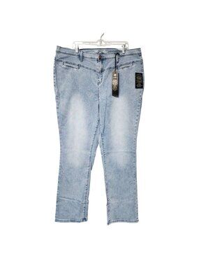 DG2 Diane Gilman Womens Plus Size Light Wash Denim Jeans Size 22W